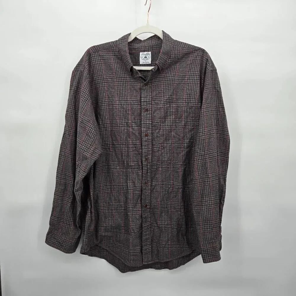 Brooks Brothers Men's Sports Shirt Size Large Button Down Plaid Cotton